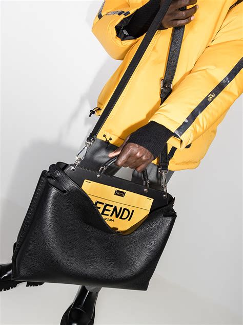 fendi see through bag|Fendi leather shoulder bag.